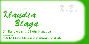 klaudia blaga business card